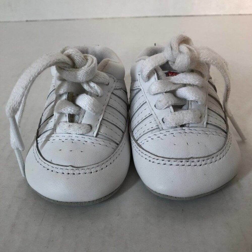 K-SWISS Classic Crib Shoes Infant 1 White Leather Lace Up Sneakers 178223 K-26